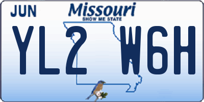 MO license plate YL2W6H