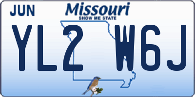 MO license plate YL2W6J
