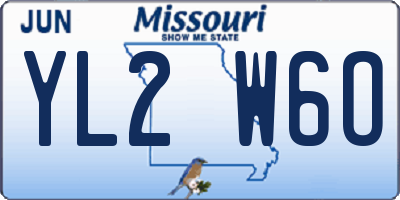 MO license plate YL2W6O
