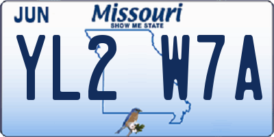 MO license plate YL2W7A