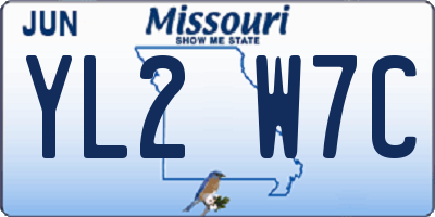 MO license plate YL2W7C
