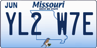 MO license plate YL2W7E