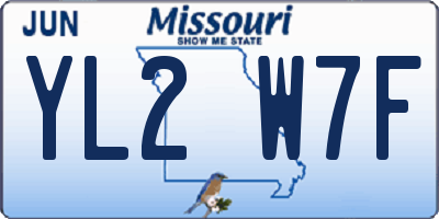 MO license plate YL2W7F