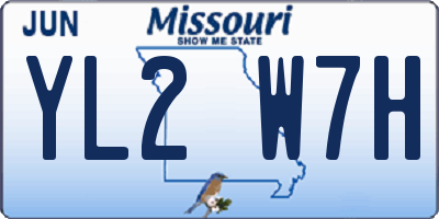 MO license plate YL2W7H