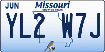 MO license plate YL2W7J