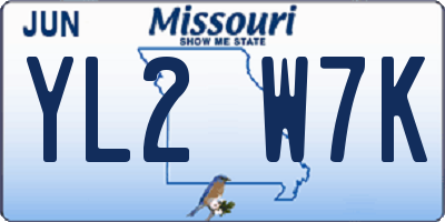 MO license plate YL2W7K