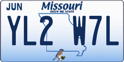 MO license plate YL2W7L