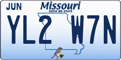 MO license plate YL2W7N