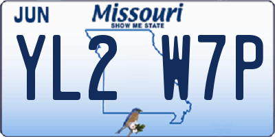 MO license plate YL2W7P