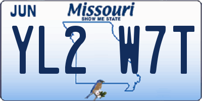 MO license plate YL2W7T