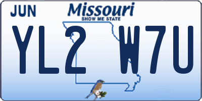MO license plate YL2W7U