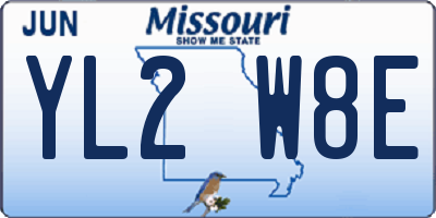 MO license plate YL2W8E