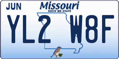 MO license plate YL2W8F