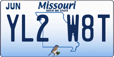 MO license plate YL2W8T
