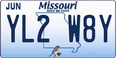 MO license plate YL2W8Y