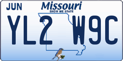 MO license plate YL2W9C