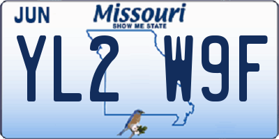 MO license plate YL2W9F
