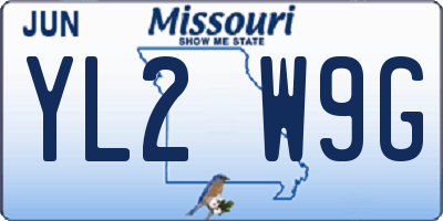 MO license plate YL2W9G