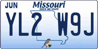 MO license plate YL2W9J