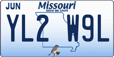 MO license plate YL2W9L