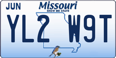 MO license plate YL2W9T