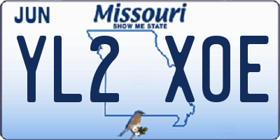 MO license plate YL2X0E