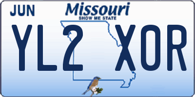 MO license plate YL2X0R