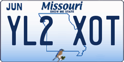 MO license plate YL2X0T