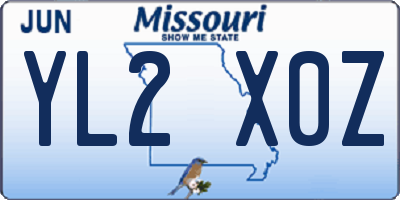 MO license plate YL2X0Z