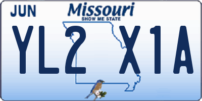 MO license plate YL2X1A