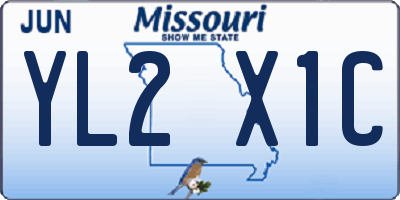MO license plate YL2X1C