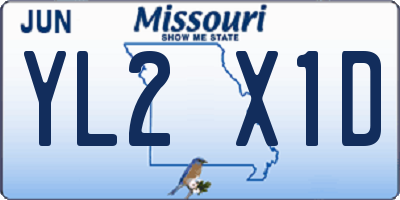 MO license plate YL2X1D