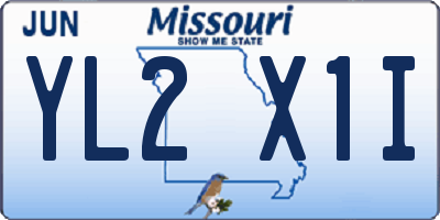 MO license plate YL2X1I