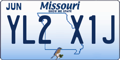 MO license plate YL2X1J