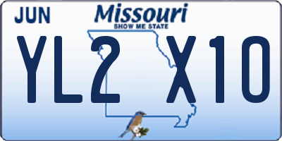 MO license plate YL2X1O