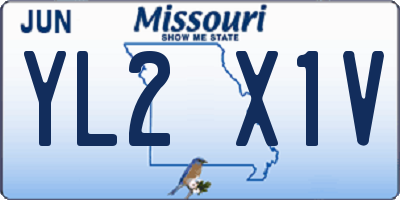 MO license plate YL2X1V
