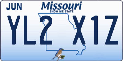 MO license plate YL2X1Z