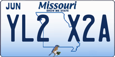 MO license plate YL2X2A