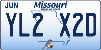 MO license plate YL2X2D