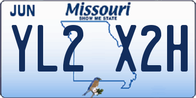 MO license plate YL2X2H