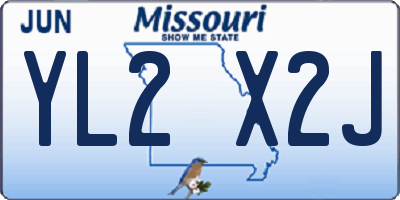 MO license plate YL2X2J