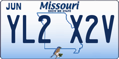 MO license plate YL2X2V