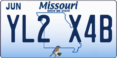 MO license plate YL2X4B