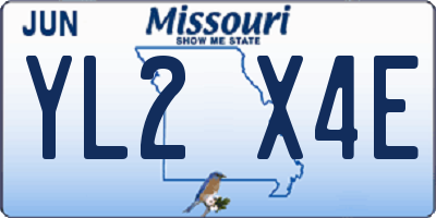 MO license plate YL2X4E