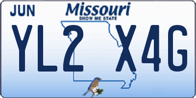 MO license plate YL2X4G