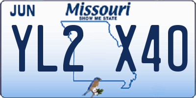 MO license plate YL2X4O