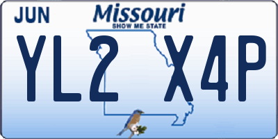 MO license plate YL2X4P
