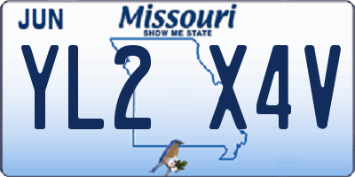 MO license plate YL2X4V