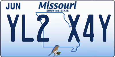 MO license plate YL2X4Y
