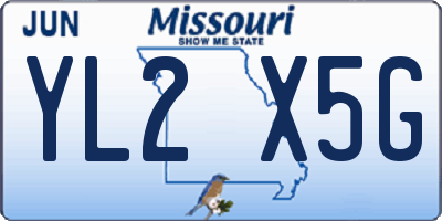 MO license plate YL2X5G